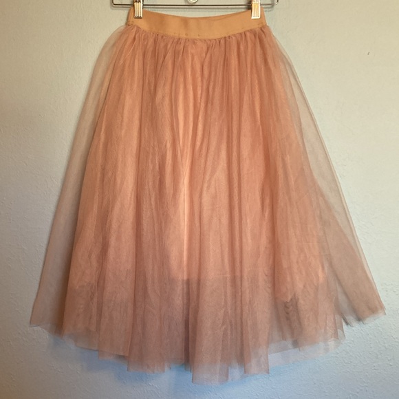 Esley Womens Size XS Eloise Dusty Rose Pink Tulle Midi Skirt Balletcore Tutu - Picture 6 of 10